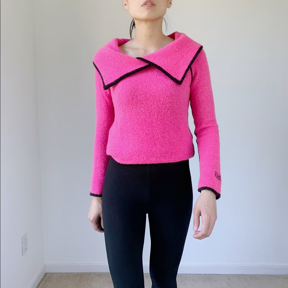 DIESEL HOT PINK Statement pullover sweater - Picture 8 of 8